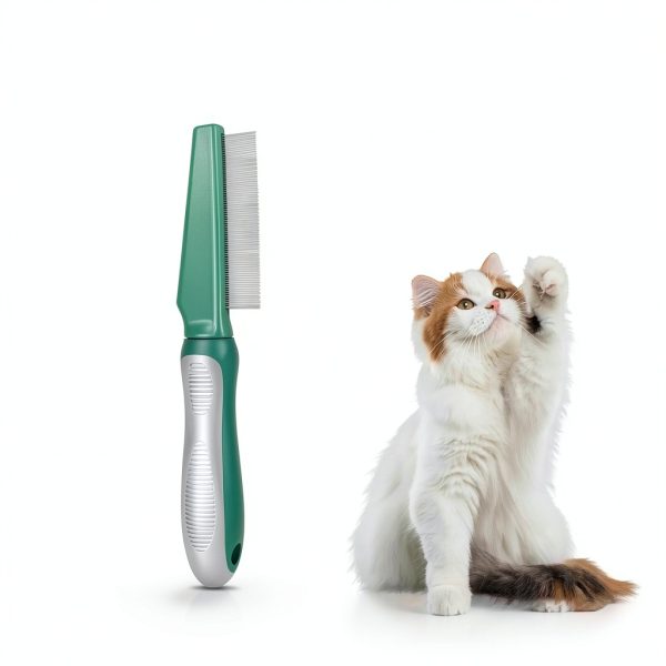 FIRSAL Dog Flea Comb Stainless Steel Teeth Anti Slip Handle-4