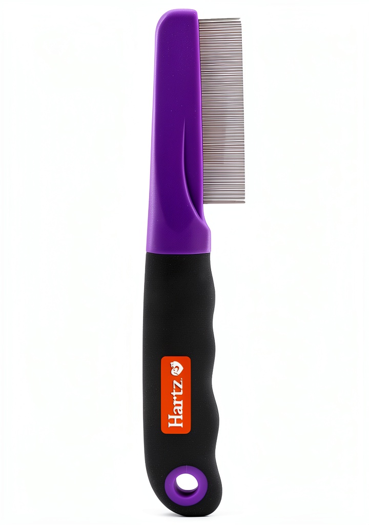 Hartz Flea Comb showing fine teeth and ergonomic handle