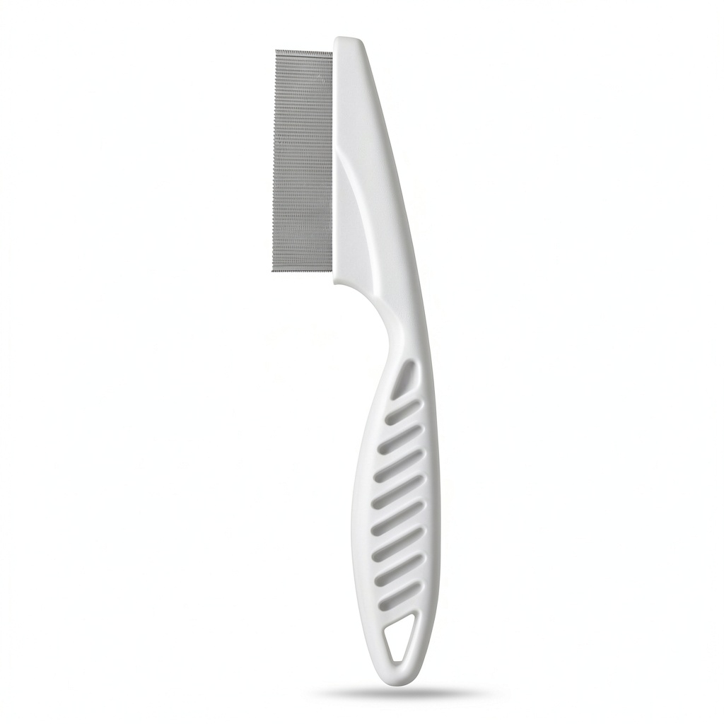 White metal nit comb being used on a child's hair