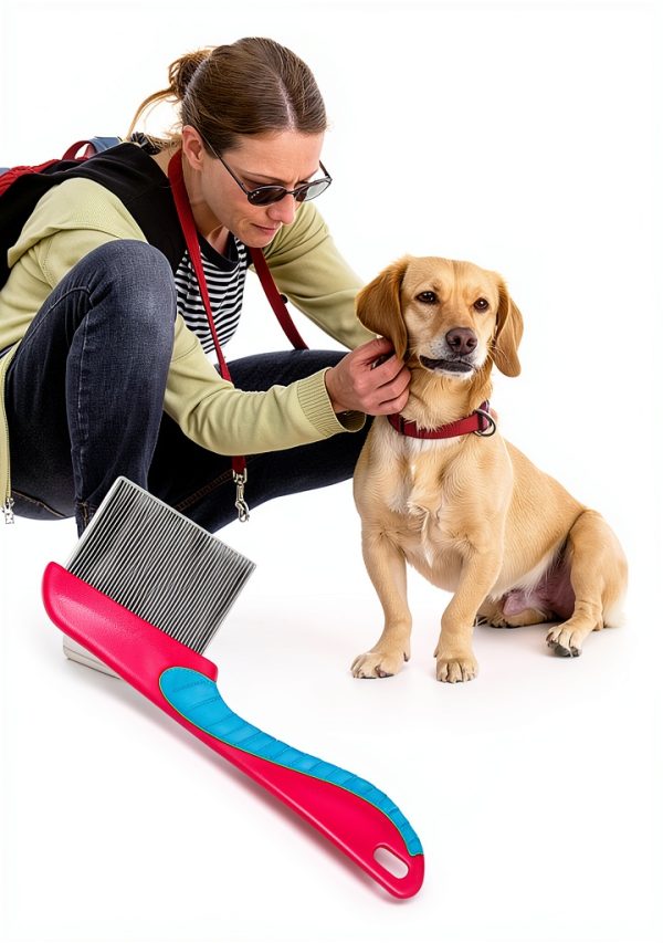 Waxxy Tick Remover Pet Flea Comb Tweezer Set Pink Silver-6