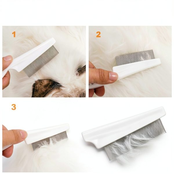 Dog Flea Comb lasuroa Stainless Steel Grooming Tool-6