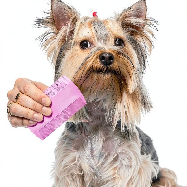 Lusofie Flea Comb Double Sided Design Pet Grooming Tool-1
