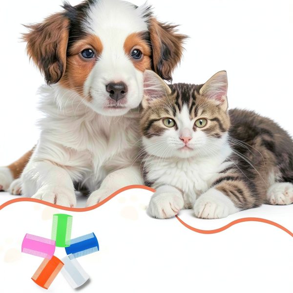 JOUTYFOR Flea Comb for Dogs Cats Fine Teeth Plastic Colors-5