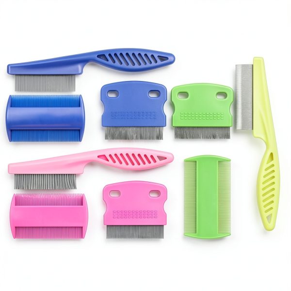 Hsathoac Pet Flea Comb Stainless Steel Teeth Grooming Tool-0