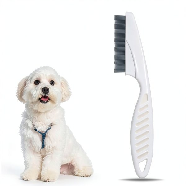 White Metal Nit Comb 55TDS for Kids Adults Pets-2