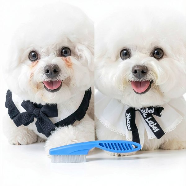 Hsathoac Pet Flea Comb Stainless Steel Teeth Grooming Tool-6