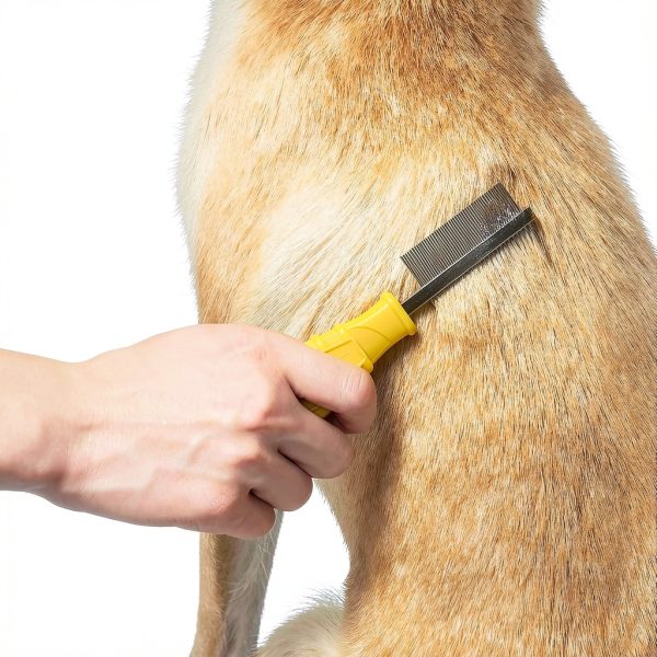 Pets People Dog Flea Comb Stainless Steel Pins Ergonomic-5