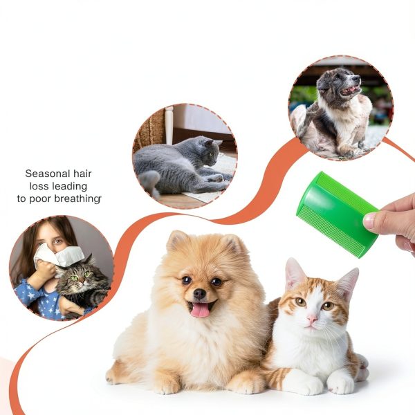 JOUTYFOR Flea Comb for Dogs Cats Fine Teeth Plastic Colors-3