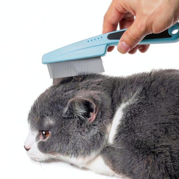 Arbootjin Dog Flea Comb Stainless Steel Anti Slip Handle-5