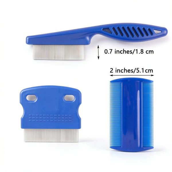 Hsathoac Pet Flea Comb Stainless Steel Teeth Grooming Tool-1