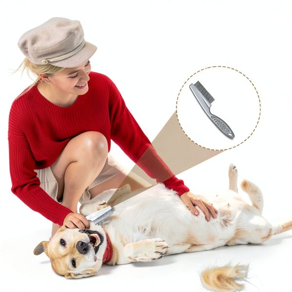 Eldraqth Pet Flea Comb Stainless Steel Ergonomic-4