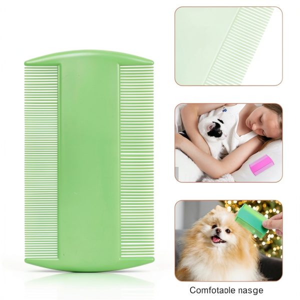 JOUTYFOR Flea Comb for Dogs Cats Fine Teeth Plastic Colors-2