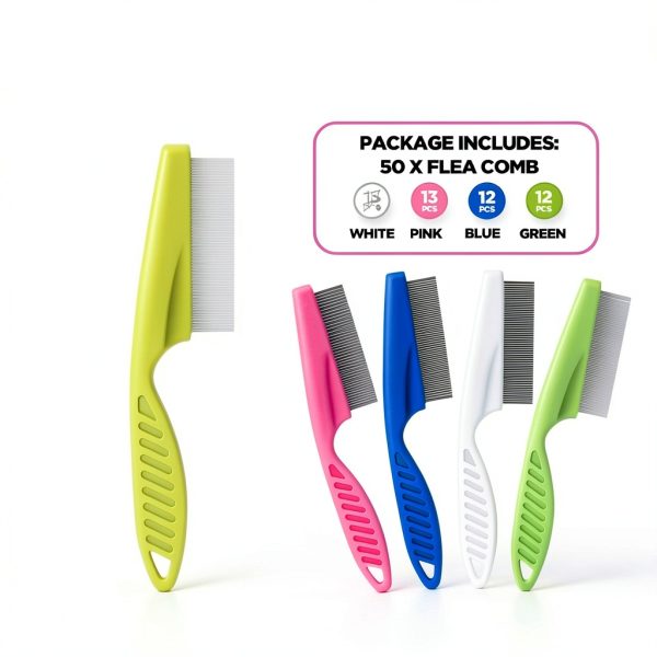 Cat Flea Comb SiliFine Stainless Steel Ergonomic-1