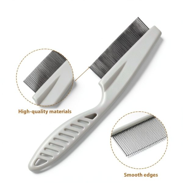Eldraqth Pet Flea Comb Stainless Steel Ergonomic-6
