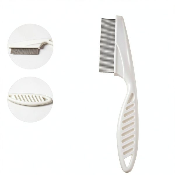 White Metal Nit Comb 55TDS for Kids Adults Pets-4