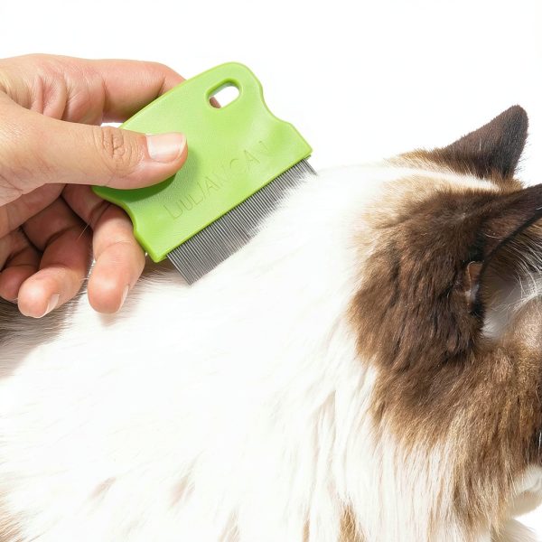 Arbootjin Dog Flea Comb Stainless Steel Anti Slip Handle-6