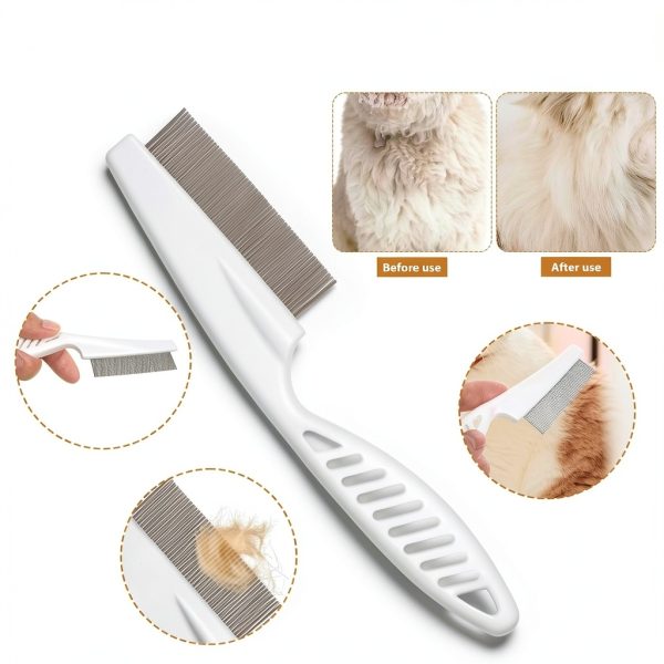 Eldraqth Pet Flea Comb Stainless Steel Ergonomic-5