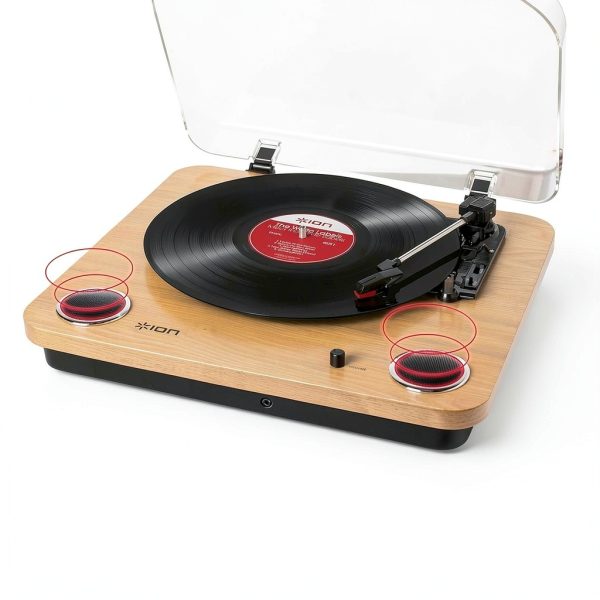 ION Audio Max LP Turntable Wood Built‑In Speakers 3 Speed Vinyl Player-4