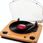 ION Audio Max LP Turntable Wood Built‑In Speakers 3 Speed Vinyl Player-0