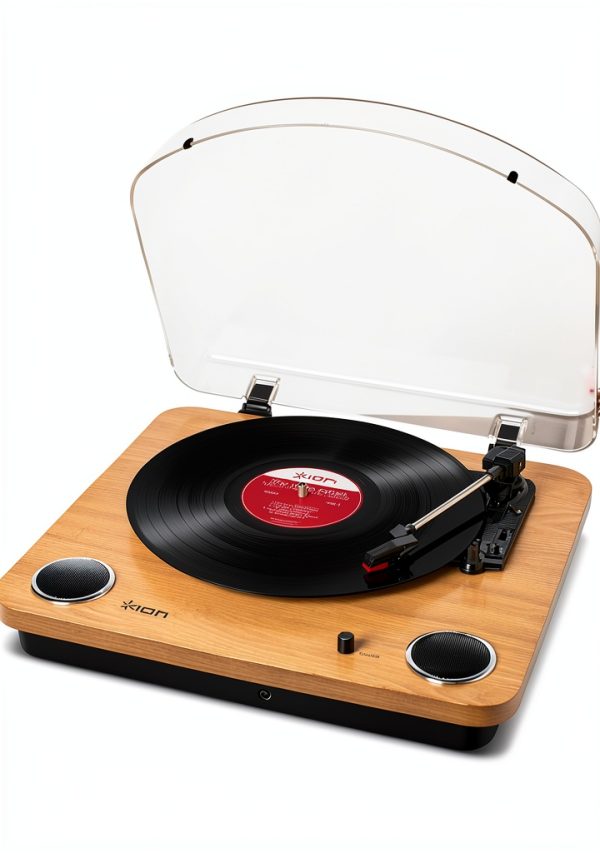 ION Audio Max LP Turntable Wood Built‑In Speakers 3 Speed Vinyl Player-0