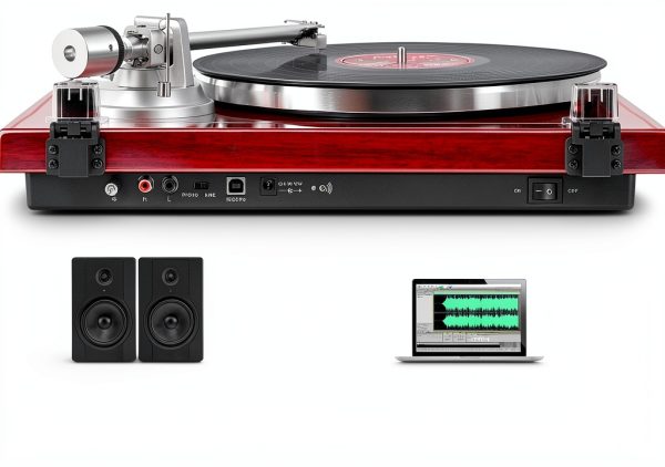 Record Player 1 BY ONE Turntable with Bluetooth and USB Recording-4