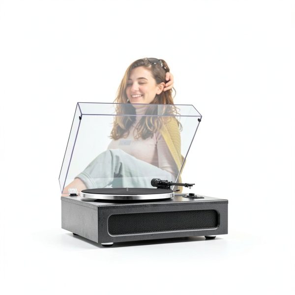 WOCKODER HQ-KZ018 Belt Drive Turntable with Built-in HiFi Speakers-5