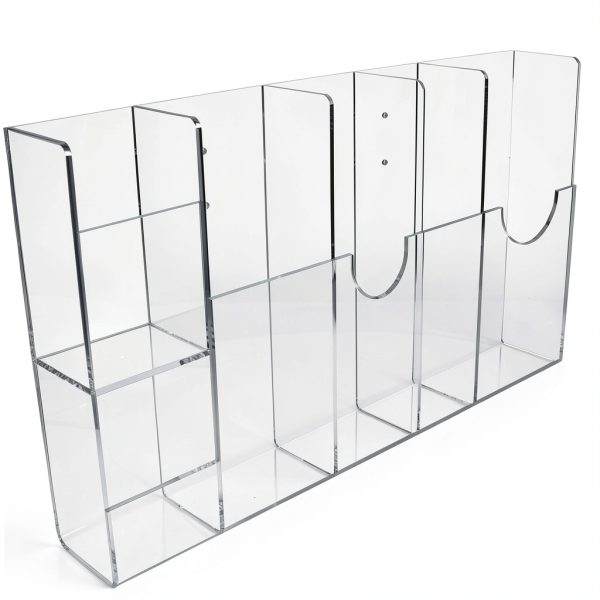 1850 Pouch Dispenser 6‑Station Wall Mount Clear Acrylic by Plasdent-1