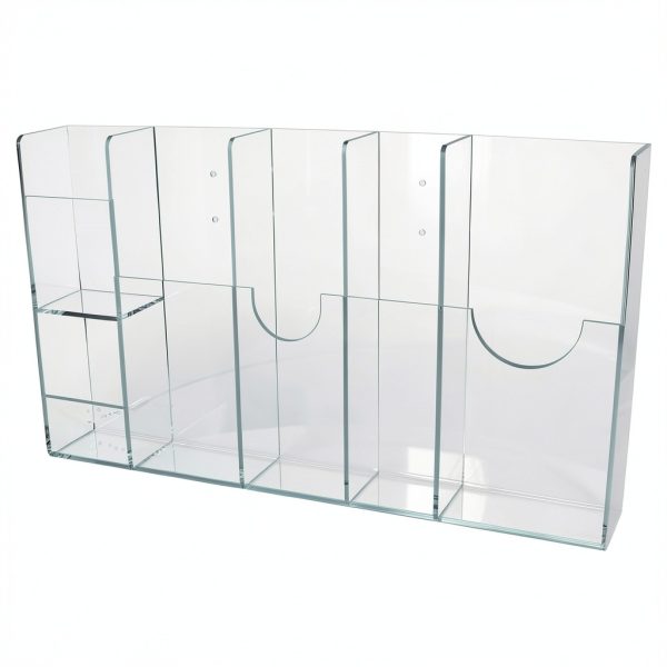 1850 Pouch Dispenser 6‑Station Wall Mount Clear Acrylic by Plasdent-0