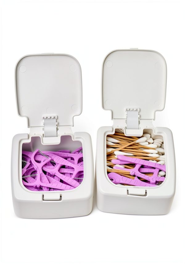 Dental Floss Pick Dispenser by Howison – Press‑Flip Lid, Easy Refill-1