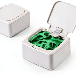 Dental Floss Pick Dispenser by Howison – Press‑Flip Lid, Easy Refill-0