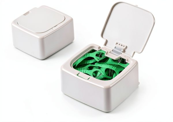 Dental Floss Pick Dispenser by Howison – Press‑Flip Lid, Easy Refill-0