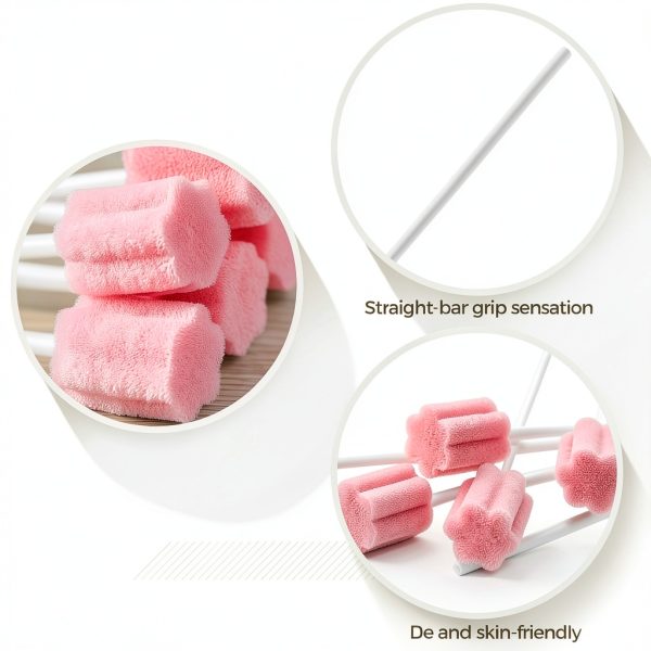 200 Pcs Oral Sponge Sticks, Plum Blossom Head Dental Cleaning Mouth Swabs, Soft Gentle Disposable Sponges for Daily Oral Care, Home Patient Hygiene-2