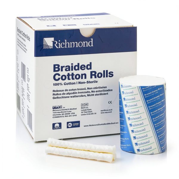 Dental Cotton Roll 4in Braided Richmond Dental and Medical US Cotton-0
