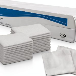 HCS Non-Woven 2x2 Gauze Pads - 4-Ply Low-Lint Absorbent 200 Pack-0