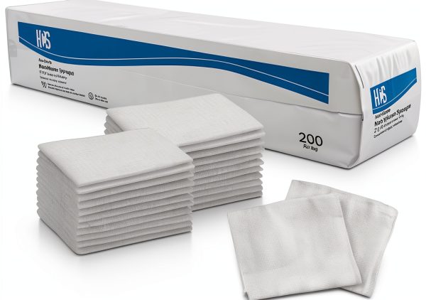 HCS Non-Woven 2x2 Gauze Pads - 4-Ply Low-Lint Absorbent 200 Pack-0