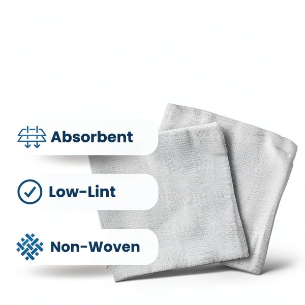 HCS Non-Woven 2x2 Gauze Pads - 4-Ply Low-Lint Absorbent 200 Pack-1