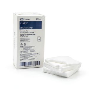 Covidien 9024 Curity Non-Woven All-Purpose Sponge, Non-Sterile, 4" W x 4" D 4-Ply, (Pack of 200)-0